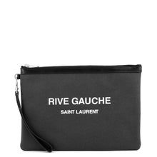 Load image into Gallery viewer, SAINT LAURENT PARIS Rive Gauche Clutch Bag Black581369 Canvas Leather