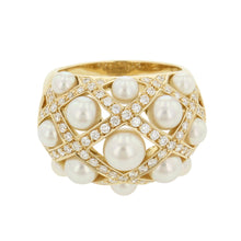 将图像加载到图库查看器中,CHANEL Baroque Collection Pearl Ring Size Medium/53/#13J2659 18K Yellow Gold