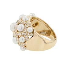 将图像加载到图库查看器中,CHANEL Baroque Collection Pearl Ring Size Medium/53/#13J2659 18K Yellow Gold