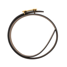 Load image into Gallery viewer, HERMES Constance H Guilloche Belt Size 70 Black/Etoupe Swift Leather Epsom