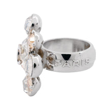 Load image into Gallery viewer, CHANEL CC Logo Rhinestone Ring Size Approximately No. 13 Silver Metal Rhinestone