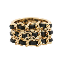 Load image into Gallery viewer, CHANEL Chain Ring Size Approximately No. 13 GoldABH133 Leather Metal