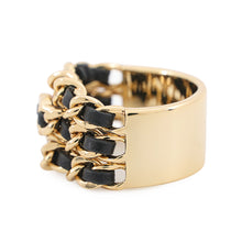 Load image into Gallery viewer, CHANEL Chain Ring Size Approximately No. 13 GoldABH133 Leather Metal