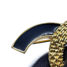 Load image into Gallery viewer, CHANEL CC Logo Brooch Black/GoldABC957 Metal Enamel