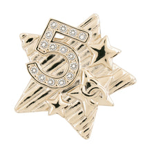 Load image into Gallery viewer, CHANEL Star motif 5 brooches Champagne Gold Metal Rhinestone