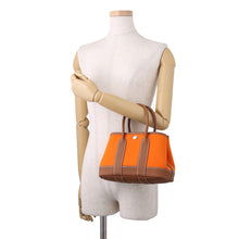 Load image into Gallery viewer, HERMES Neo Garden Feu/Gold Toile Officier Negonda Leather Size 23