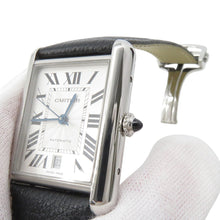 Load image into Gallery viewer, CARTIER tank mast XL H41mmxW31mm Stainless Steel Leather Silver DialWSTA0040