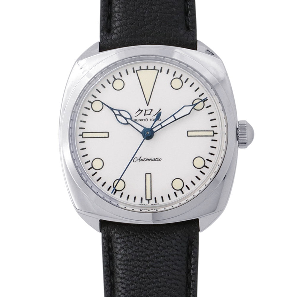 KURONO TOKYO Chrono Tokyo Divers Stainless Steel Leather White