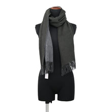将图像加载到图库查看器中,HERMES Scarf Recto Verso Green/Gray Cashmere100%