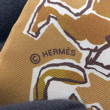 Load image into Gallery viewer, HERMES Twilly Horse of Liberty Chevaux en Liberte Orange・Cui / Beige・Dore / White Silk100%