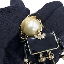 Load image into Gallery viewer, CHANEL Mademoiselle/Gabrielle Doll BlackABG014-B21625-U3081 Gold Plated Faux Pearl