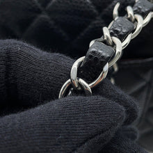 Load image into Gallery viewer, CHANEL Matelasse W Flap ChainShoulder Bag BlackA01113 Caviar Leather Size 23