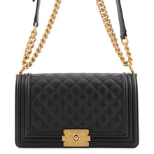 Load image into Gallery viewer, CHANEL Boy Chanel Chain Shoulder Bag BlackA67086-Y83339-94305 Caviar Leather Size 25