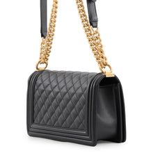 Load image into Gallery viewer, CHANEL Boy Chanel Chain Shoulder Bag BlackA67086-Y83339-94305 Caviar Leather Size 25