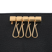 Load image into Gallery viewer, HERMES Bearn Quadruple Key Case Black Chevre Myzore Goatskin