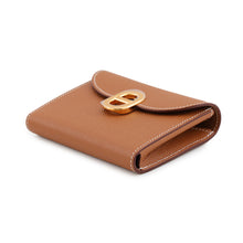 Load image into Gallery viewer, HERMES Maillon Compact Wallet Gold Epsom
