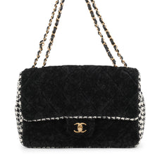 Load image into Gallery viewer, CHANEL Paris 31 Louis Cambon Chain Shoulder Bag Black Shearling Sheep Tweed Leather
