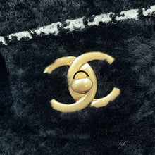 Load image into Gallery viewer, CHANEL Paris 31 Louis Cambon Chain Shoulder Bag Black Shearling Sheep Tweed Leather