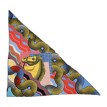 Load image into Gallery viewer, HERMES Triangle by Jean Cheval Vague Jaune (Jaune) / Marine / Multicolor Cashmere70% Silk30%