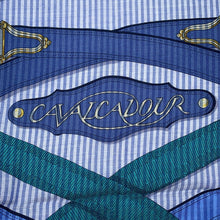Load image into Gallery viewer, HERMES Carre Jean Cavalcadour Rayures Blue Jean / Veil / Rose Cashmere70% Silk30%