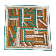 Load image into Gallery viewer, HERMES Carre Jean TRESSES H Size 140 Vert Emeraude/Caramel / Blanc Cashmere70% Silk30%