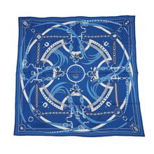 Load image into Gallery viewer, HERMES Giant Square LA PROMENADE DU MATIN Size 140 Blue・Azur/White/ Caramel Cashmere70% Silk30%