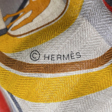 Load image into Gallery viewer, HERMES Giant Square HORSE CLUB Size 140 Blanc/Rouge/Multicolor Cashmere70% Silk30%