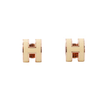 将图像加载到图库查看器中,HERMES Pop Ash Earrings Size Mini Beige Lacquer Gold Plated