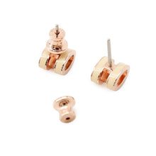 将图像加载到图库查看器中,HERMES Pop Ash Earrings Size Mini Beige Lacquer Gold Plated