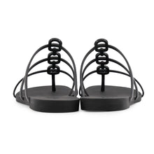 Load image into Gallery viewer, HERMES Mykonos Sandals Black Rubber Size 36