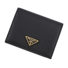 Load image into Gallery viewer, PRADA Saffiano Leather Compact Wallet Black1MV204_QHH_F0002 Saffiano LeatherLeather