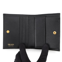 Load image into Gallery viewer, PRADA Saffiano Leather Compact Wallet Black1MV204_QHH_F0002 Saffiano LeatherLeather