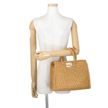 Load image into Gallery viewer, Ferragamo Gancini Studio Handbag Brown211101 Raffia