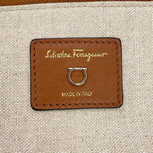 Load image into Gallery viewer, Ferragamo Gancini Studio Handbag Brown211101 Raffia