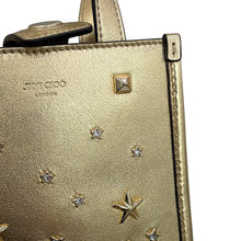 将图像加载到图库查看器中,JIMMY CHOO N/S Tote Star GoldMININSTOTEAUR Calf Leather Rhinestone Size Mini