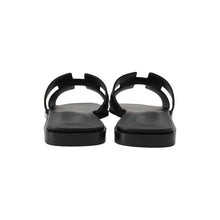 Load image into Gallery viewer, HERMES Oran Sandals Black Box Calf Leather Size 36