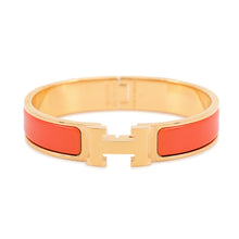 Load image into Gallery viewer, HERMES ClicH Bracelet Size PM OrangeH700001F8APM Gold Plated Enamel