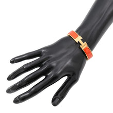 Load image into Gallery viewer, HERMES ClicH Bracelet Size PM OrangeH700001F8APM Gold Plated Enamel