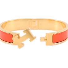 Load image into Gallery viewer, HERMES ClicH Bracelet Size PM OrangeH700001F8APM Gold Plated Enamel
