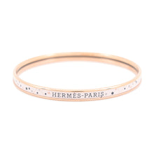 Load image into Gallery viewer, HERMES Enamel Bangle Zodiac Signs Rose Poudre/Anthracite Metal Enamel
