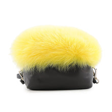 Load image into Gallery viewer, MONCLER Georgine Shoulder Black/YellowB209A0065400 Leather Fur Size Small
