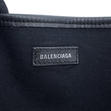 Load image into Gallery viewer, BALENCIAGA Navy Kabas Ivory/Black581292 Canvas Leather Size M