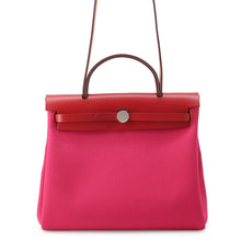 将图像加载到图库查看器中,HERMES Herbag zip Rose Mexico/Rouge Piman Toile H Vache Hunter Leather Size PM