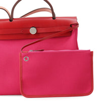 将图像加载到图库查看器中,HERMES Herbag zip Rose Mexico/Rouge Piman Toile H Vache Hunter Leather Size PM