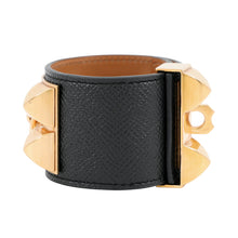 Load image into Gallery viewer, HERMES Collier de Chien Bangle Size XS Black Epsom Swift Leather