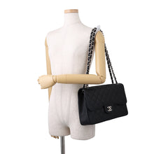 Load image into Gallery viewer, CHANEL Matelasse W Flap ChainShoulder Bag BlackA58600 Caviar Leather Size 30