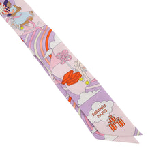 Load image into Gallery viewer, HERMES Twilly Flying Carre Carres Volants Lilas/Rose Pale/Orange Silk100%