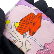 Load image into Gallery viewer, HERMES Twilly Flying Carre Carres Volants Lilas/Rose Pale/Orange Silk100%