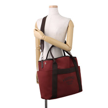 Load image into Gallery viewer, HERMES Sucked Pansage Groom Rouge H/Chocolat Toile Chevrons Canvas