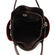 Load image into Gallery viewer, HERMES Sucked Pansage Groom Rouge H/Chocolat Toile Chevrons Canvas